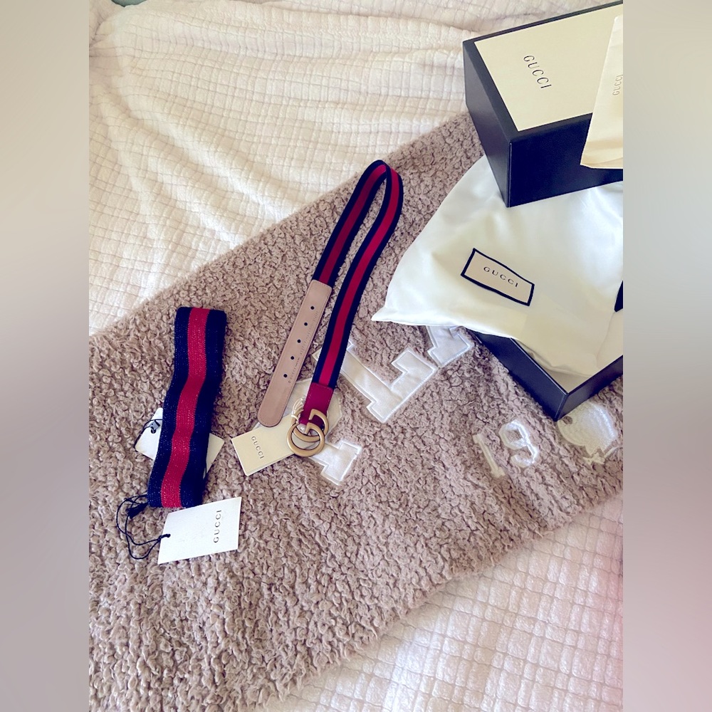 Authentic limited edition Gucci belt and headband .